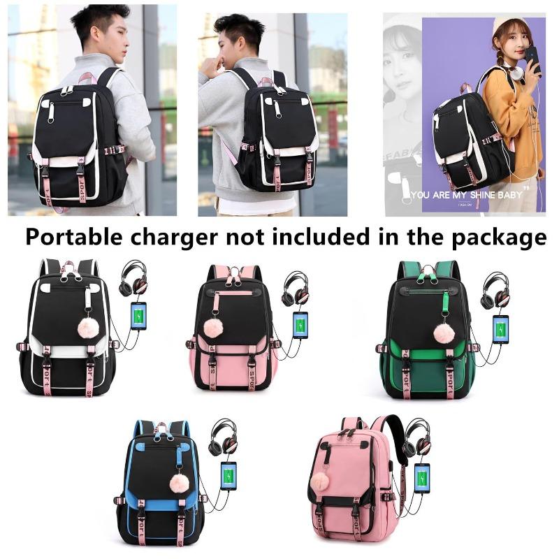 New student schoolbag casual large capacity backpack primary school junior high school high school usb charging backpack