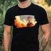 Men's T-Shirt Giraffe As Firefighter Motif Cotton Size XS To 5XL