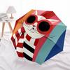 1pc Cat Glasses Striped Scarf Automatic Open/close Umbrella, 8-Rib sturdy structure, Portable Travel Umbrella, Parties, Everyday Useb065