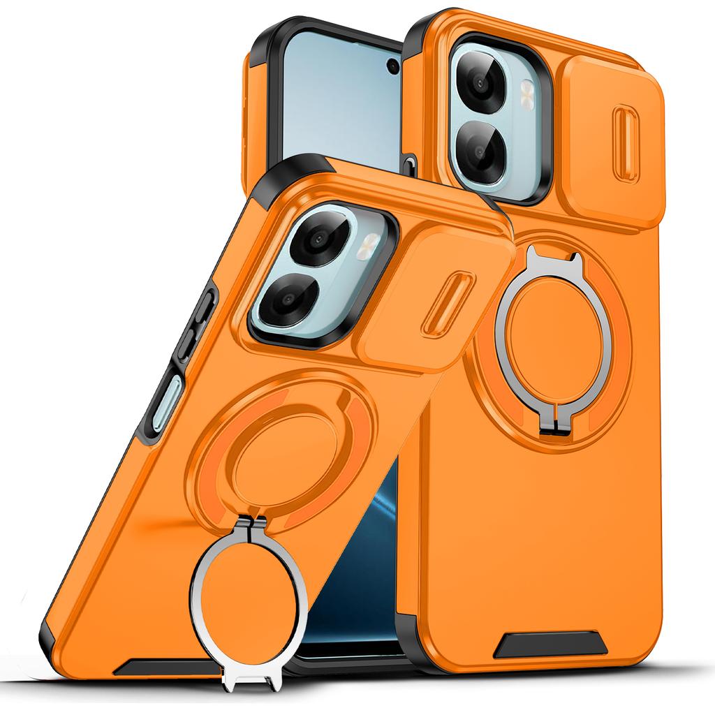 Or OPPO A6 Case Oppo A6X Cover OPPO A6s A6K A6 X 5G 4G Magnetic Ring Armor Slide Camera Lens Case Magsafe Wireless Charge Cover