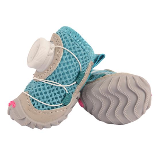 

2Pcs All-Terrain Mesh Dog Shoes Breathable Pet Booties with Anti-Slip Soles Dial Adjustment Dogs Paw Protectors for Hot Pavement Summer Walks Hiking 2