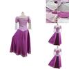 Bellissimo Vestito Costumi Viola Chiaro Intrecciato di Rapunzel Per Donne e Ragazze