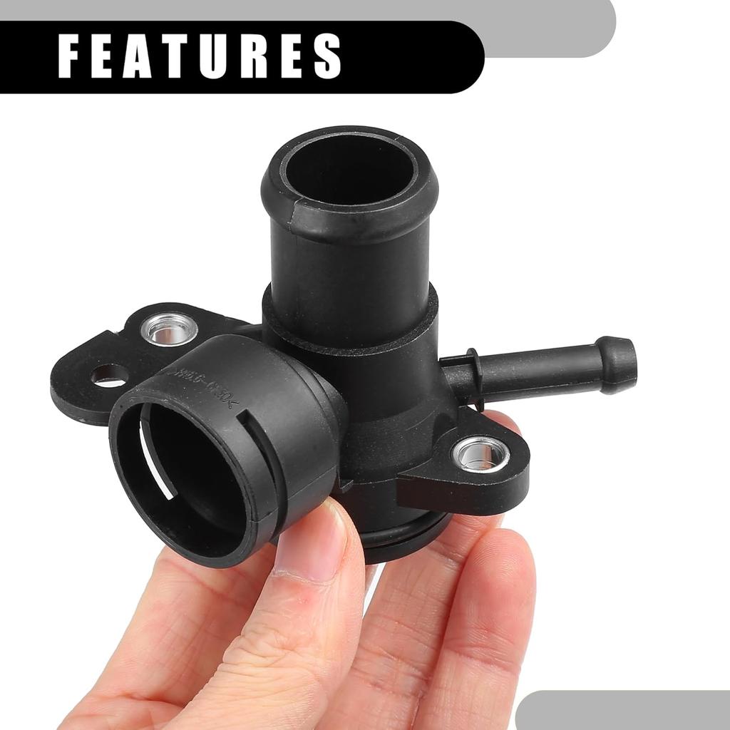 Engine Water Pump Coolant Outlet Pipe No.06J121132G - Car Interior Heater Hose Connector - for Volkswagen Tiguan 2.0L 2009-2017 Plastic Black 1 Pc