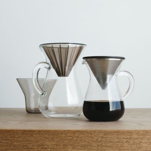 KINTO SCS Coffee Carafe Set, 2-Cup, Stainless Steel, Microwave and Dishwasher Safe, Gift, 27620