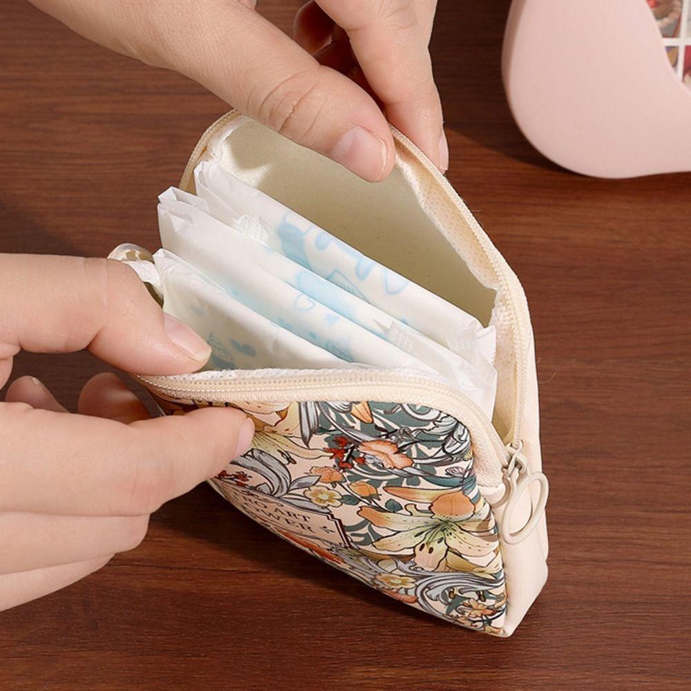 Sanitary Pads Bag Large Capacity Multipurpose Coin Purse Mini Data Cables Organizer Storage Bag