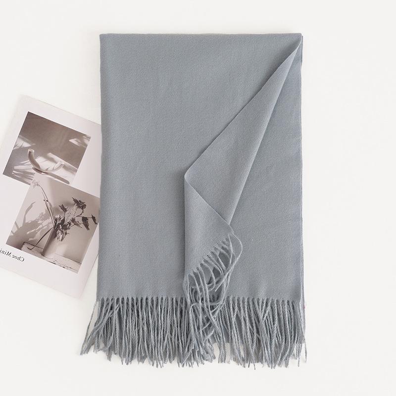 Cashmere Feel Solid Color Women's Imitation Cashmere Scarf 1116 Winter Atmosphere Korean Versatile Medium and Long Shawl Scarf