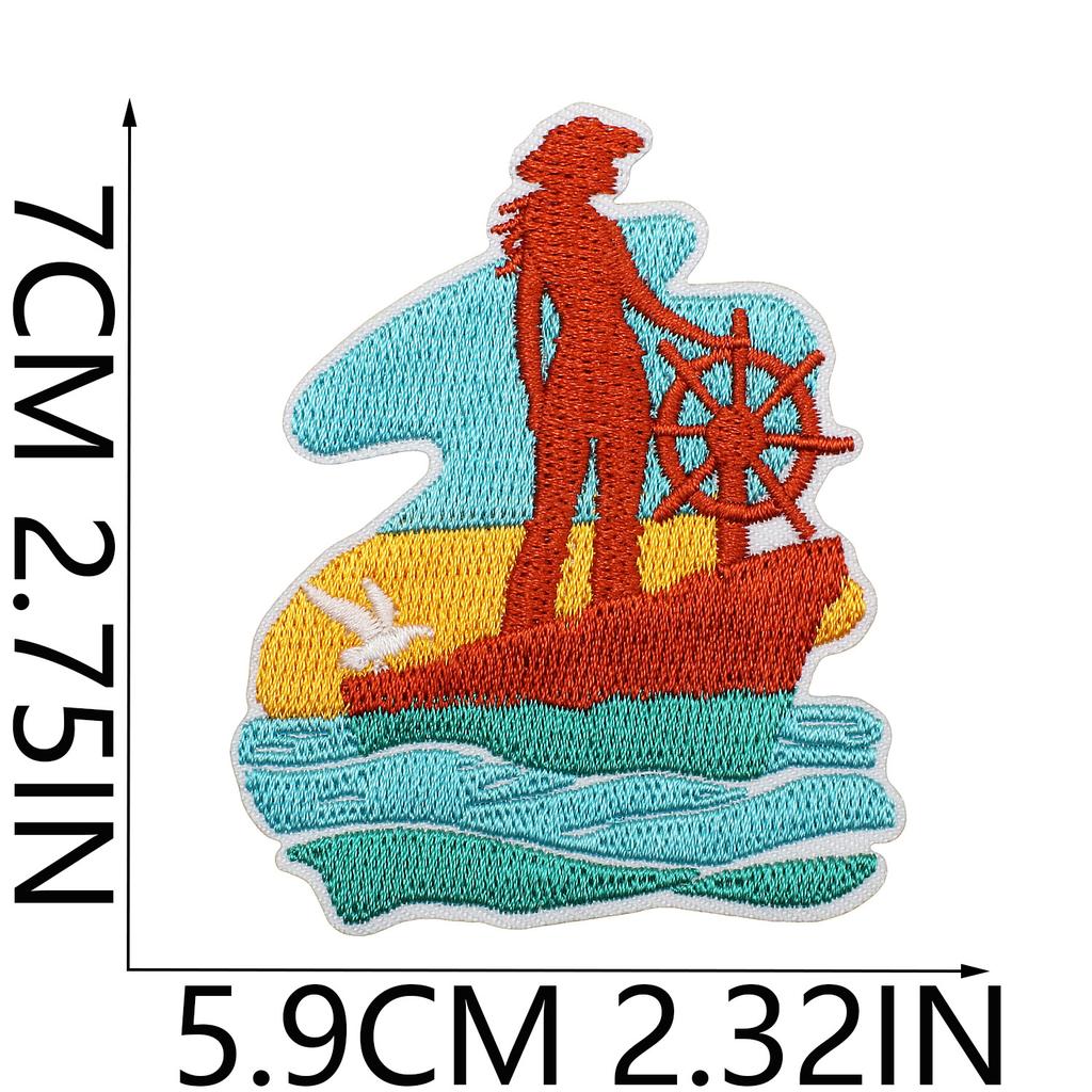 Horse Pentium Embroidery Cloth Sticker Western Denim Computer Embroidery Badge Fashion Girl Decoration Guitar Embroidery Badge Ironing