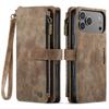 Premium Zakelijk Lederen Hoesje Voor iPhone 17 16 15 14 13 12 11 Pro Max Plus 17Air 16E 13 Mini SE3 Portemonnee met Rits Flip Cover met Kaarthouder
