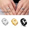 Men's 468mm Polished Titanium Steel Ring - Simple, Sweet Couple Style