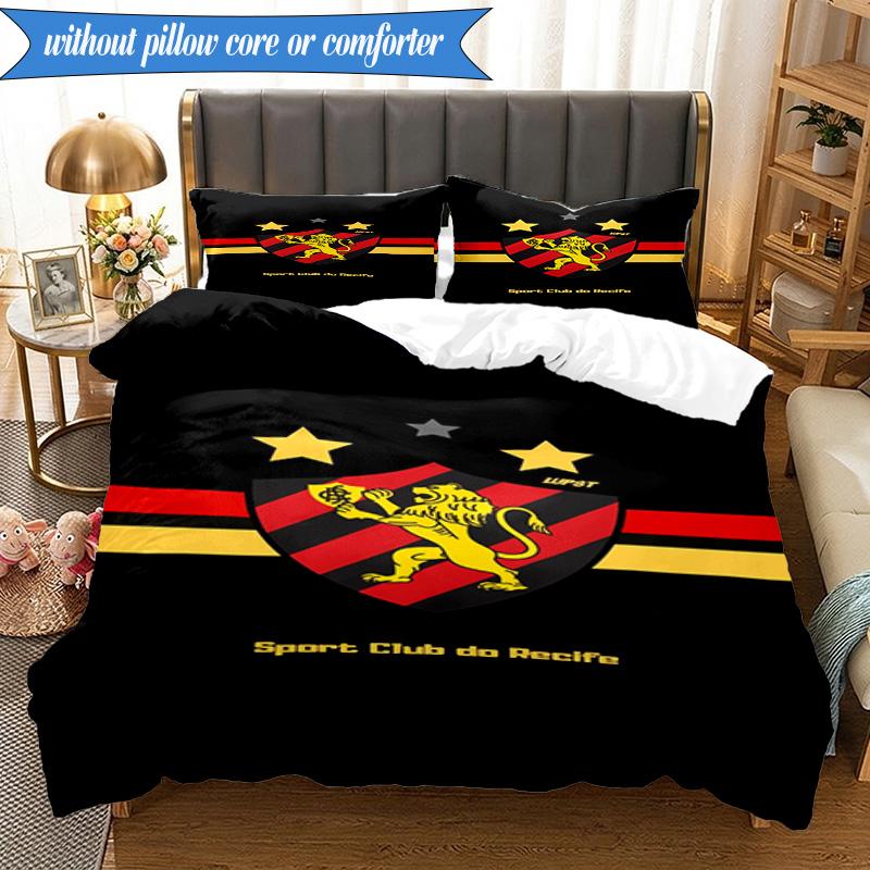 Football Club Emblem lion 3pcs K-pop music group Bedding set,Ideal for Bedroom, Dormitory,Including Duvet Cover And 2pcs Pillowcases,Fan gifts