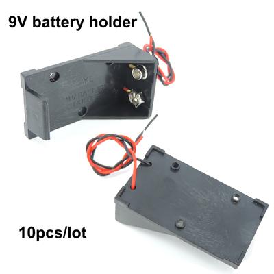 10 Stück/Los 9V Batterieclip-Halter 9V DC Batteriegehäuseanschlussbox 2-polig DIY-Reparatur mit Drahtanschlüssen zum Löten verbinden