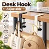 No Drill Backpack Hook Rotatable Table Edge Hook Multi Functional Desk Hook  Dormitory