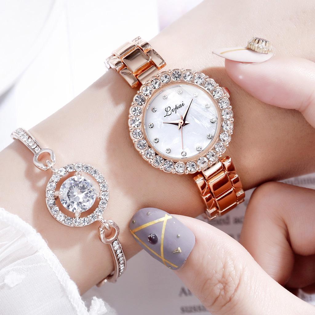 Woman Fashion Chic Diamante Steel Strap Quartz Watch