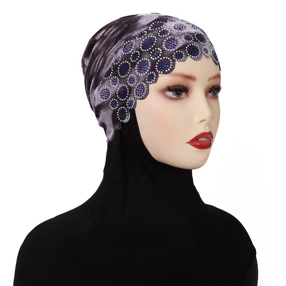 New Design Muslim Underscarf Hijab Cap Instant Turban Abaya Hijab Headscarf Bonnet African Diamonds Head Wraps