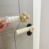 2PCS Decorative door stopper set, padded handle cover, door stopper for home décor, durable fabric cover, wall protection.