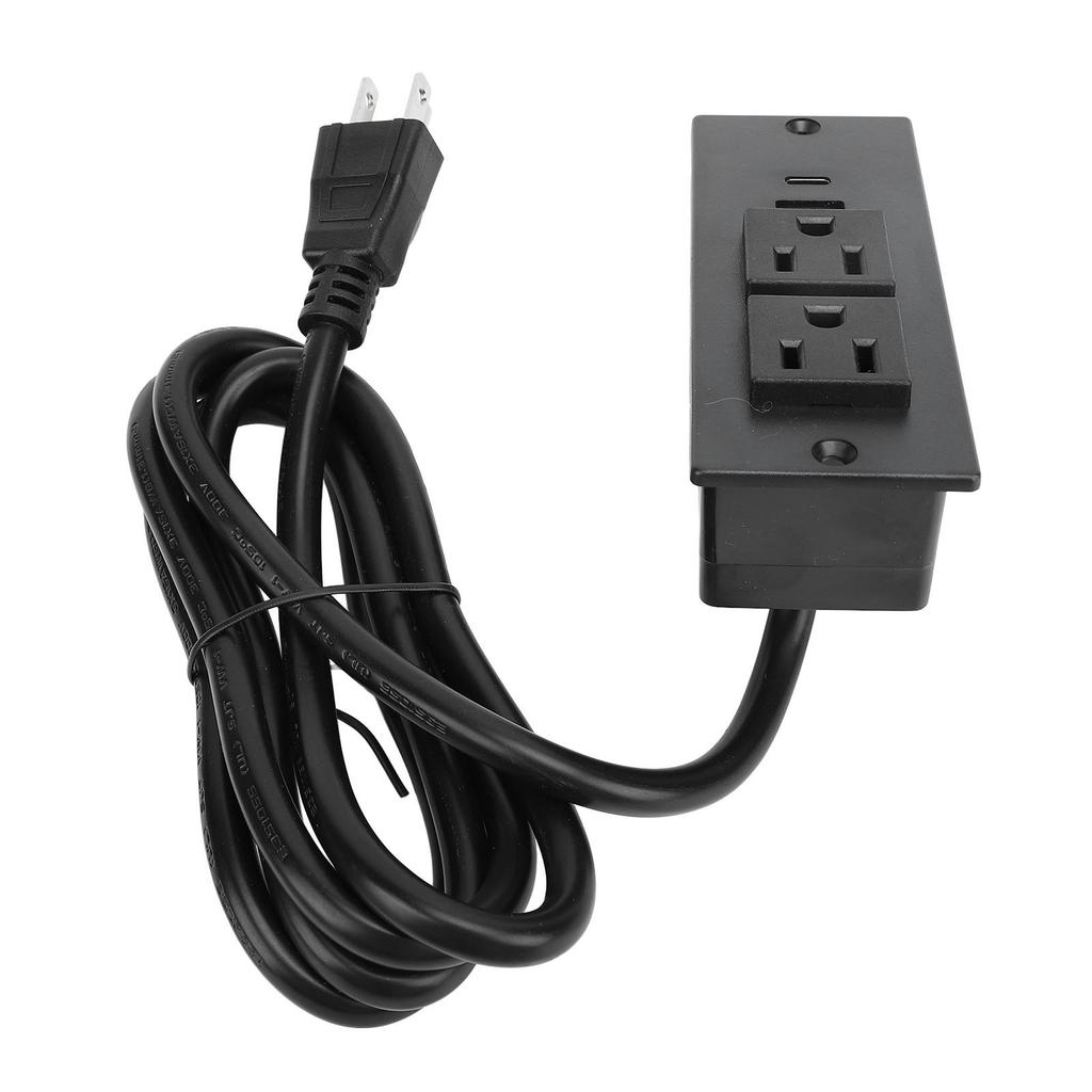 Conference Recessed Power Strip Table Socket Furniture Outlet PD 20W Fast Charging 2 USB Ports 1.5m Cord