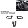 3pcs Gloss Carbon Fiber Car Steering Wheel Control Button Trim Cover Frame Replacement for Ford Mustang 2015-2022