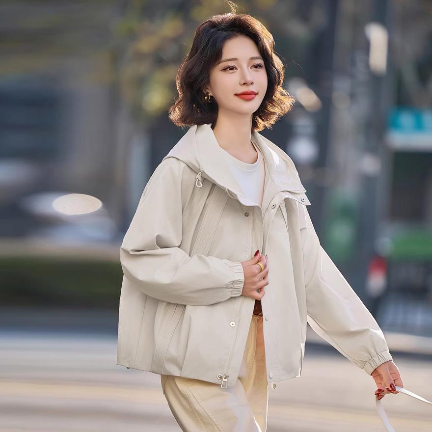 

Уникальное маленькое короткое пальто женское весенне-осеннее новое розовое омолаживающее красивое рабочее повседневное худи XL бежевый