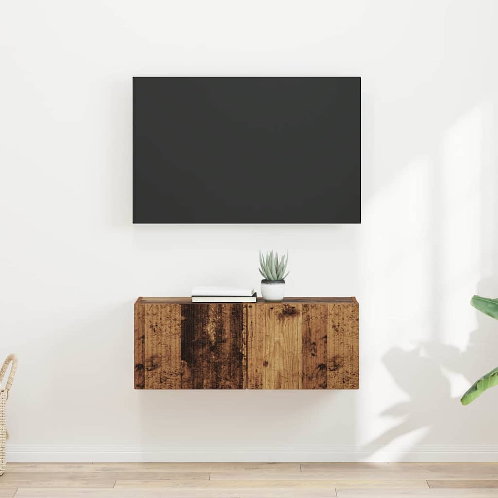 TV Wall Cabinet 2 pcs Reclaimed Wood Look 39 x 31 x 29.5 cm Engineered Wood