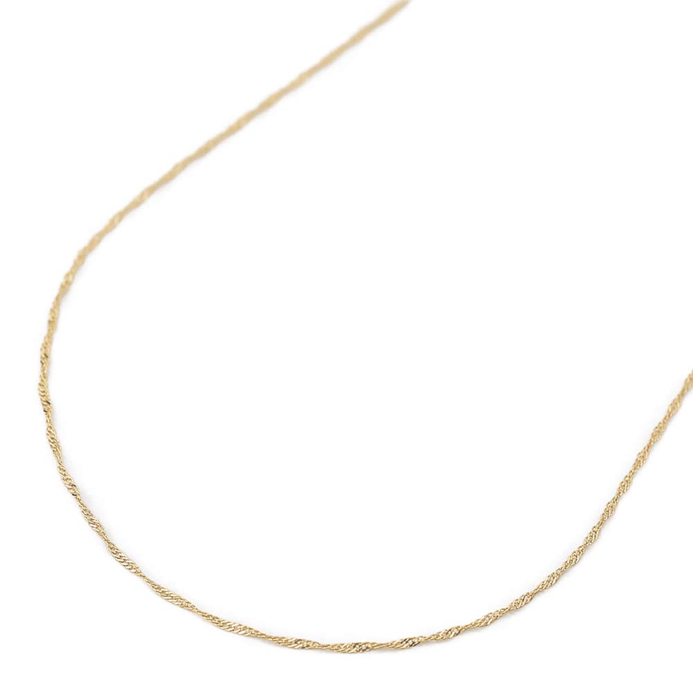 18K Gold Necklace with Screw Chain, 45cm, 0.8g