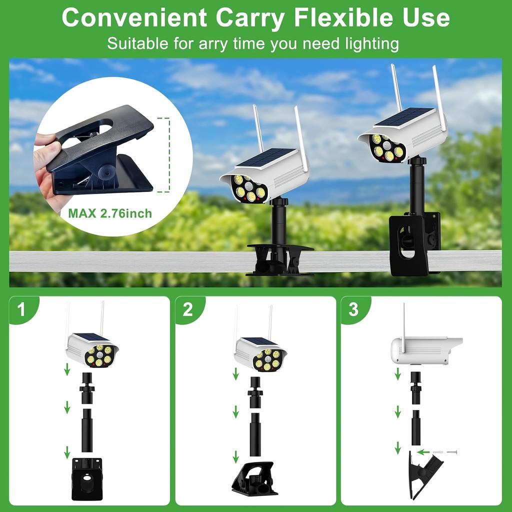 New Clip on Solar Safety Light,Outdoor Lighting,Anti-theft,Courtyard Safety Lighting with Motion Sensor,suitable for Gardens