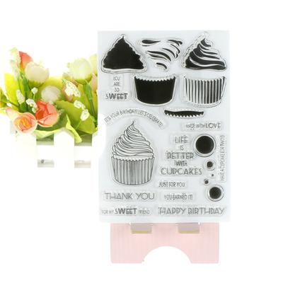 Happy Birthday Ice Cream Cake Balloon Stamp Rubber Clear Stamp//Seal Scrapbook//Photo Album Decorative Card Making Clear Stamps