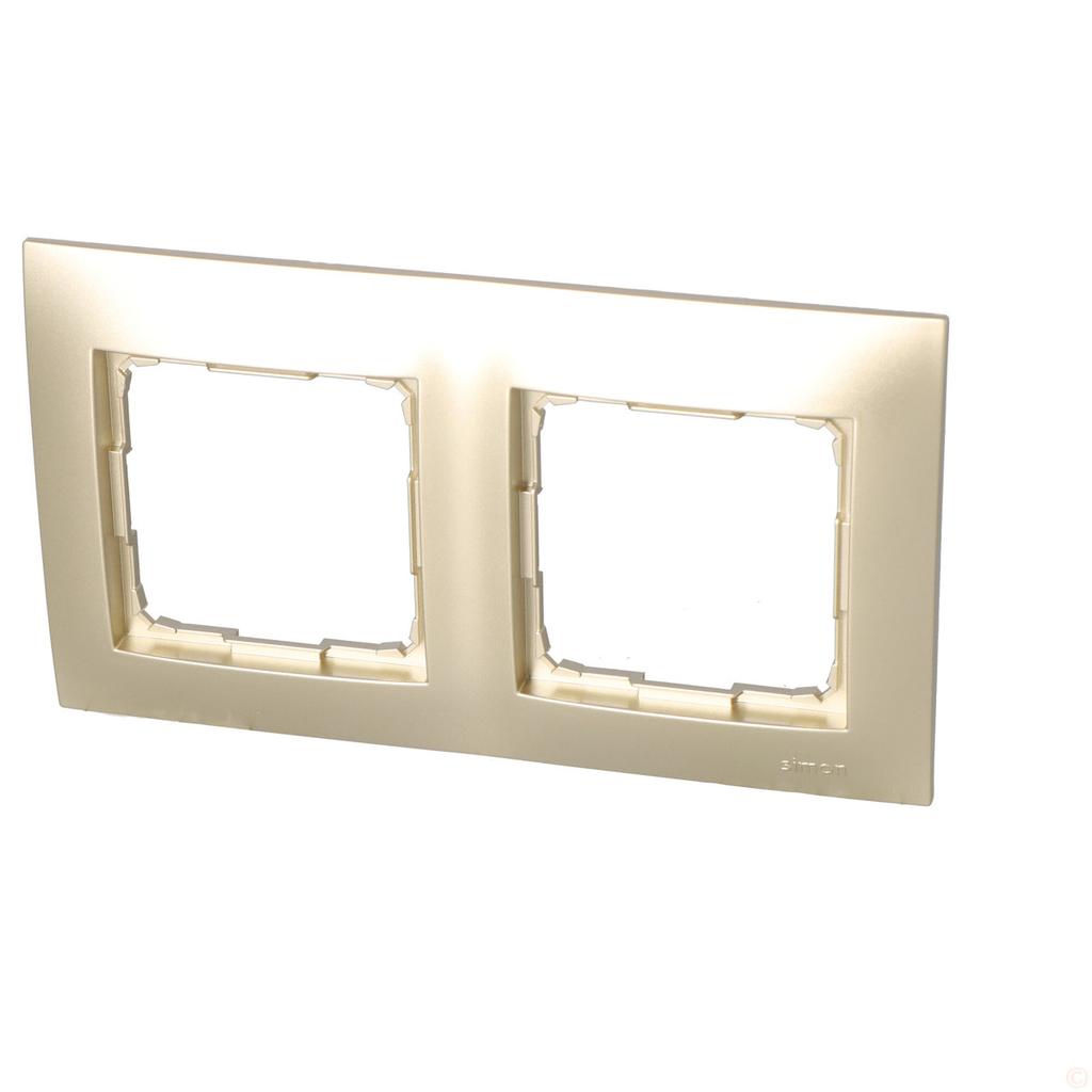 Universal 2-gang Frame IP20 / IP44, Matte Gold Simon54