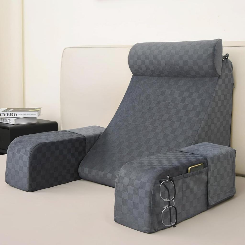 Lesekissen für Erwachsene Ergonomisches 45°-Keilkissen Rückenstütze Stuhl zum Sitzen im Bett Taschen zum Arbeiten Spielen Entspannen Erholung