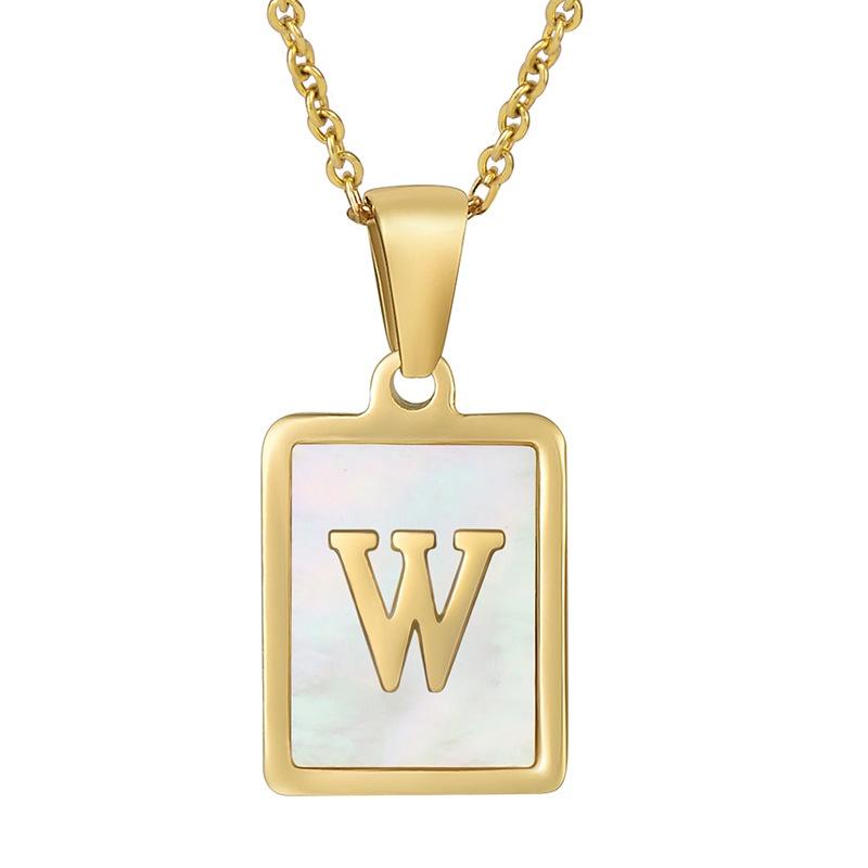 Stainless Steel Shell Letter Necklace For Women European And American Style Fashion Jewelry Wholesale