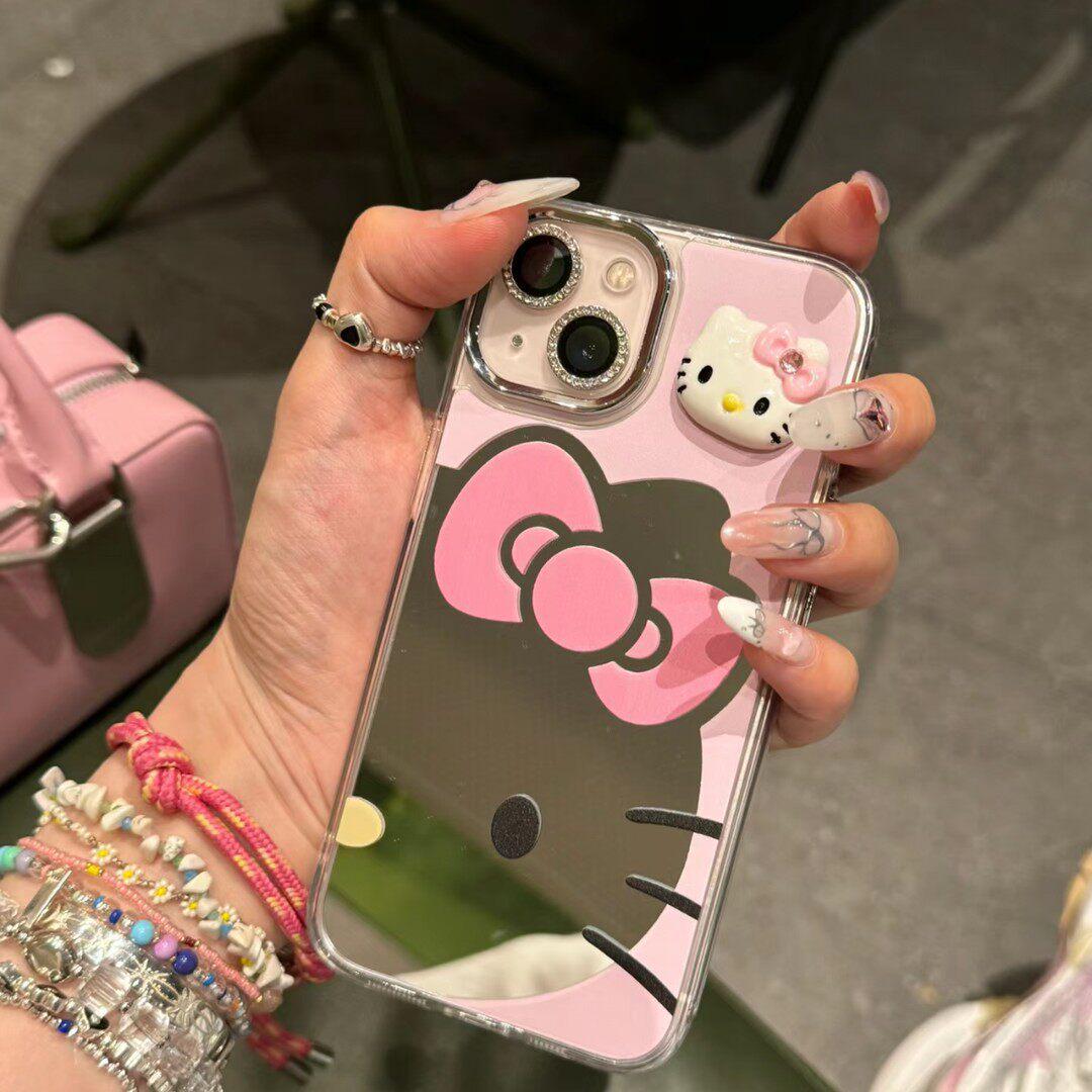 

Pink Cat Mirror Case for iPhone 16 Pro Max/17 Pro/15 Pro iPhone 15 PRO