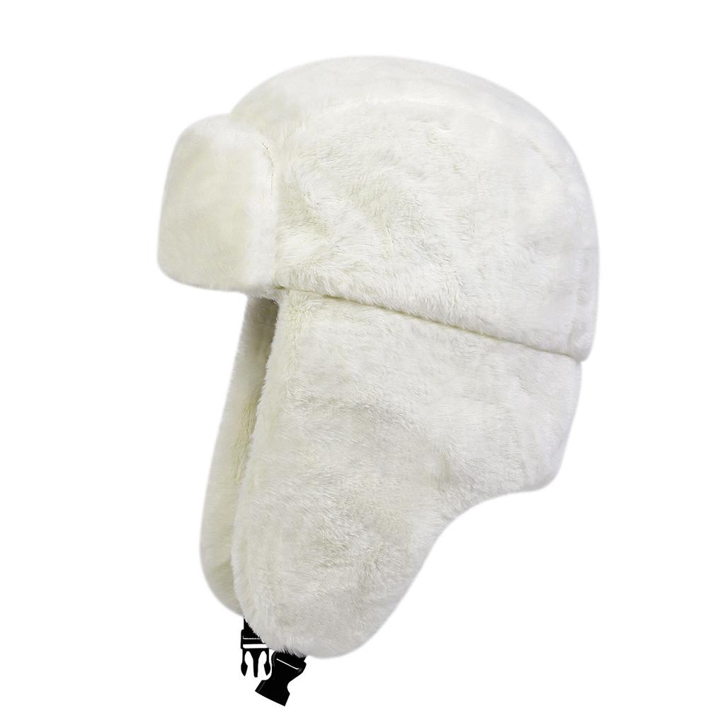 Women Bomber Hats Faux Fur Warm Thicken Earflap Caps Autumn Winter Black White Ear Protect Russian Ski Hat Cap