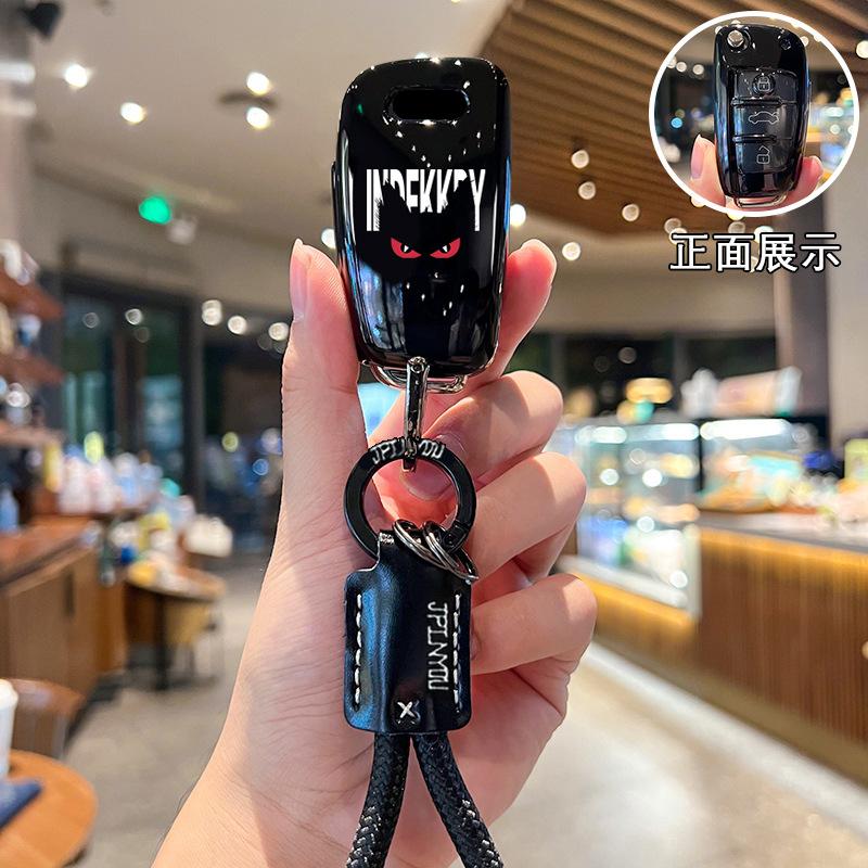 TPU Car Key Case Remote Cover Shell Holder Keychain Fob For 4GUFH A3L A4L A5 A6L Q4 e-tron A7L Q5 Q6 RS6 RS7 R8 S4 S6 S7 S8 Q3