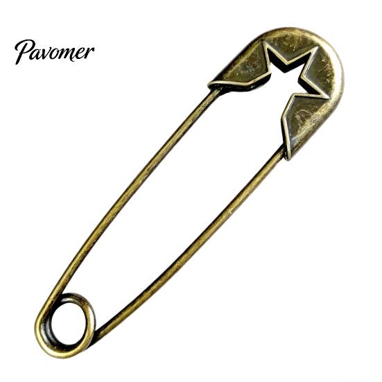 Bronze Safety Pin Vintage Pin, Large Feather Bird Leaf Flower Lapel Elegant Men Women Brooch for Coats, Jackets, Hats, Bags Durable Metal