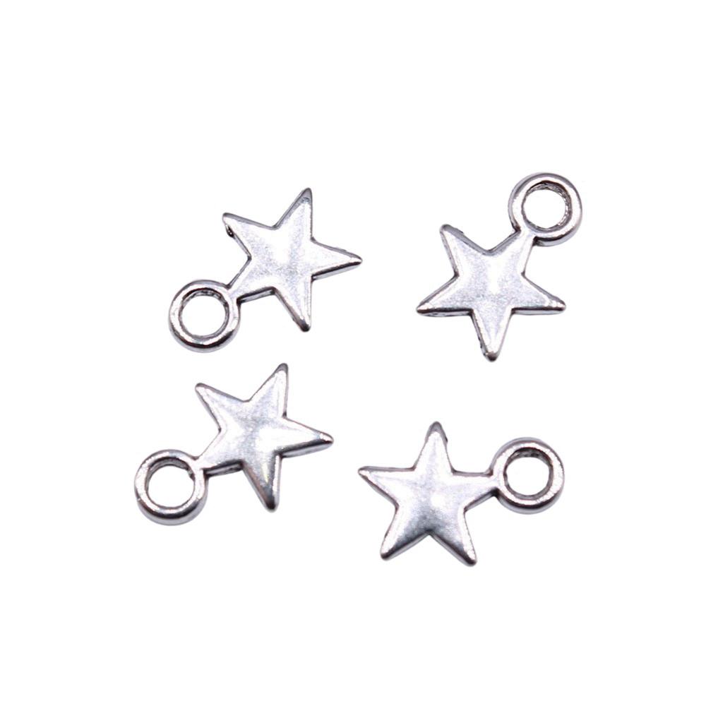 Five-Pointed Star Charms Multi Color Alloy Plain Pendants For Celestial Themed Jewelry