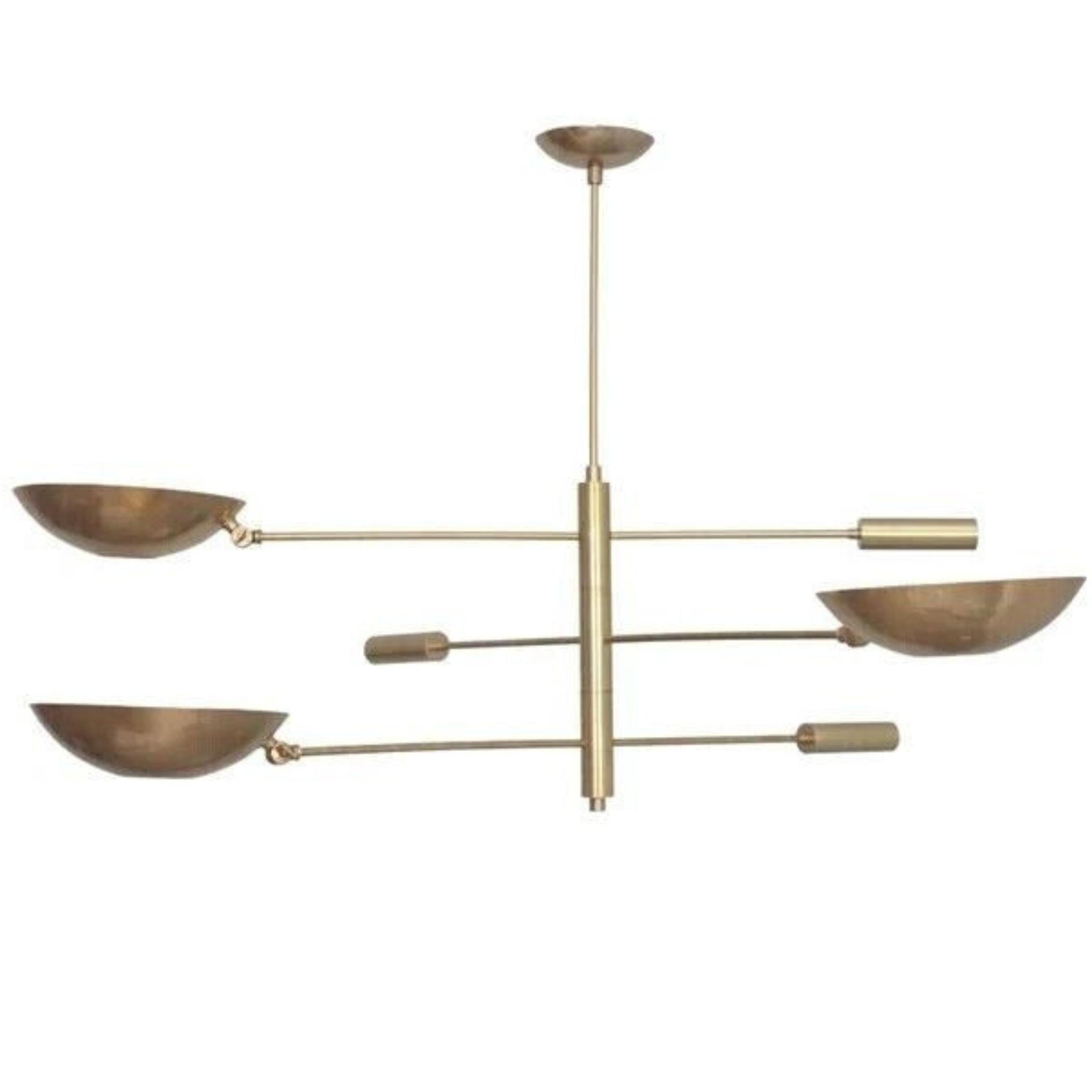 

Подвесной светильник на 3 лампы в стиле модерн из необработанной латуни в стиле Спутник, цилиндрический светильник F