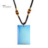 Hand Polished Stone Pendant Natural Crystal Necklace, Healing Energy Necklace with Adjustable Women Fake Jewelry Braided Rope, Gemstone for Men