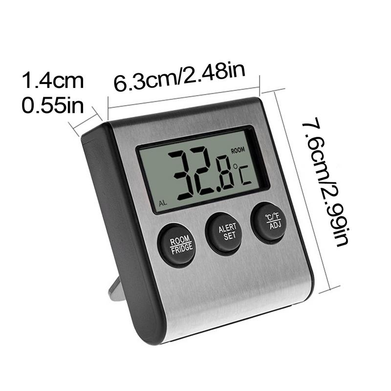 Refrigerator Temperature Gauge Small Fridge Temperature Gauge LCD Display Freezer Temperature Alarm Refrigerator Temperature