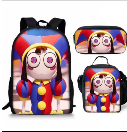 

Cartoon Anime Surprise Circus Backpack Student Lightweight Large Capacity Backpack Waterproof Pencil Case