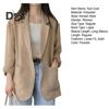 Korean Style Women Lapel Long Sleeve Suit Coat Pockets Design Single Button Solid Color Loose Fit Thin Blazer Workwear