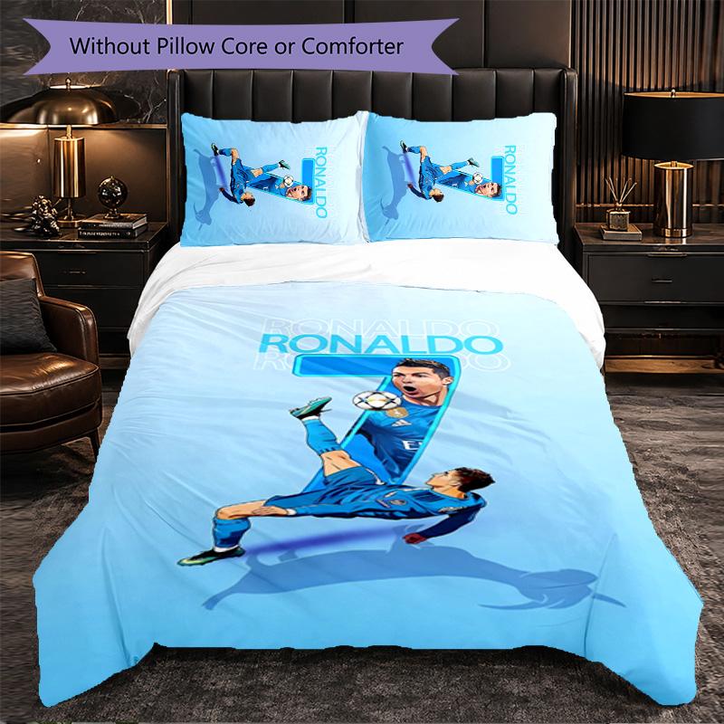 Set Biancheria da Letto Cristiano Ronaldo 3 Pezzi Morbido Set Copripiumino con Federe Set Decorazione Camera da Letto per la Casa