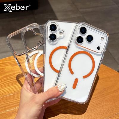Transparent for Magsafe Hard PC Case for iPhone 17 Pro Max Air Magnetic Wireless Charging Candy Color Clear Ultra Slim TPU Cover