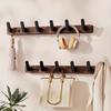 Multi-Purpose 3/4 Hooks Wooden Wall Hook, Walnut Clothes & Hat Hanger for Door, Bathroom & Fitting Room