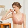 Plus Size Front-Opening Lace Wireless Push-Up Seamless Vest Bra for Women