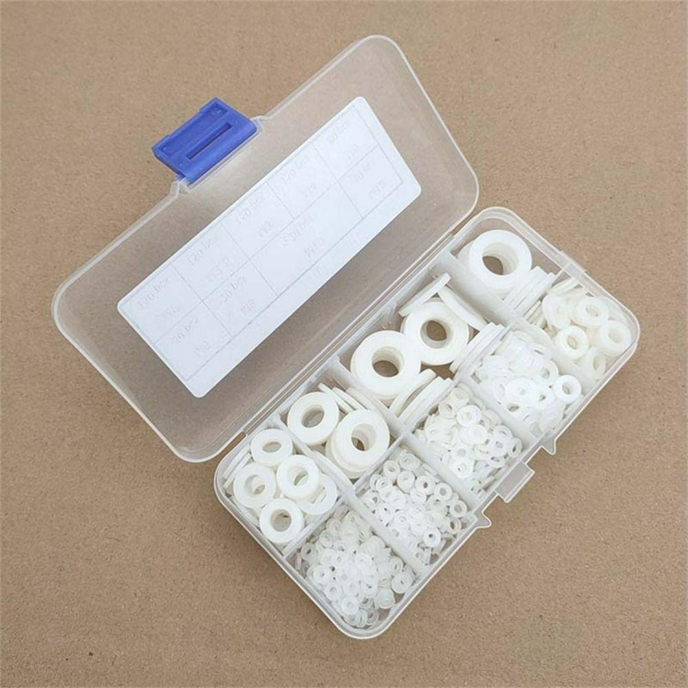 780Pcs White Plastic Washers Spacers Round Flat Washers Assortment Kit Nylon Washers  Machinery