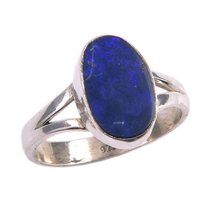 Natural Australian Opal Gemstone 925 Solid Sterling Silver Jewelry Ring S.7 a3f23