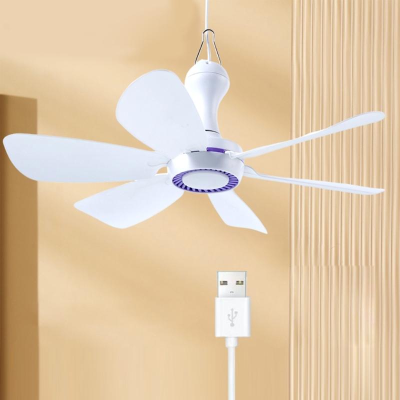 Ventilatore USB da Appendere DC5V1A 5W Efficiente e Silenzioso Motore Brushless per Campeggio Camera da Letto Ufficio Scrivania e Tenda da Viaggio