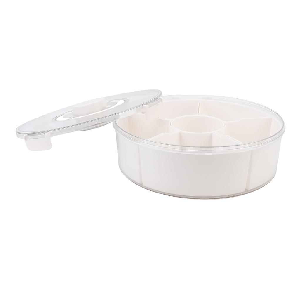 Vacuum Divided Serving Tray with Lid Handle Snackle Box Charcuterie Container for Fruits Nuts Snacks Party Entertaining