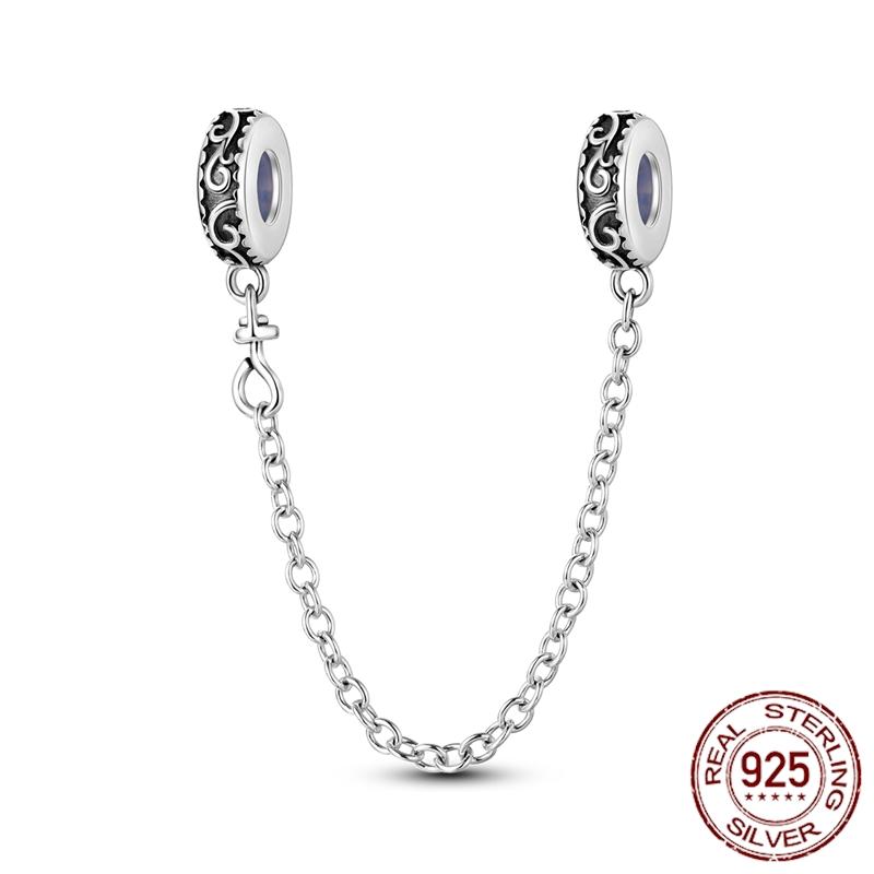 Copper Stars Moon Sun Clover Safety Chains Pendant Charms Beads Fit Original Bracelets Diy Jewelry Gift For Women