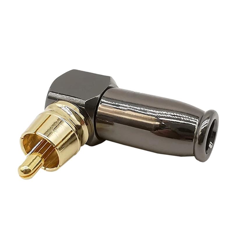 RCA Male Plug Right Angle Video/Audio Wire Connectors Gold Plated RCA Jack Plug Audio Speaker Connector