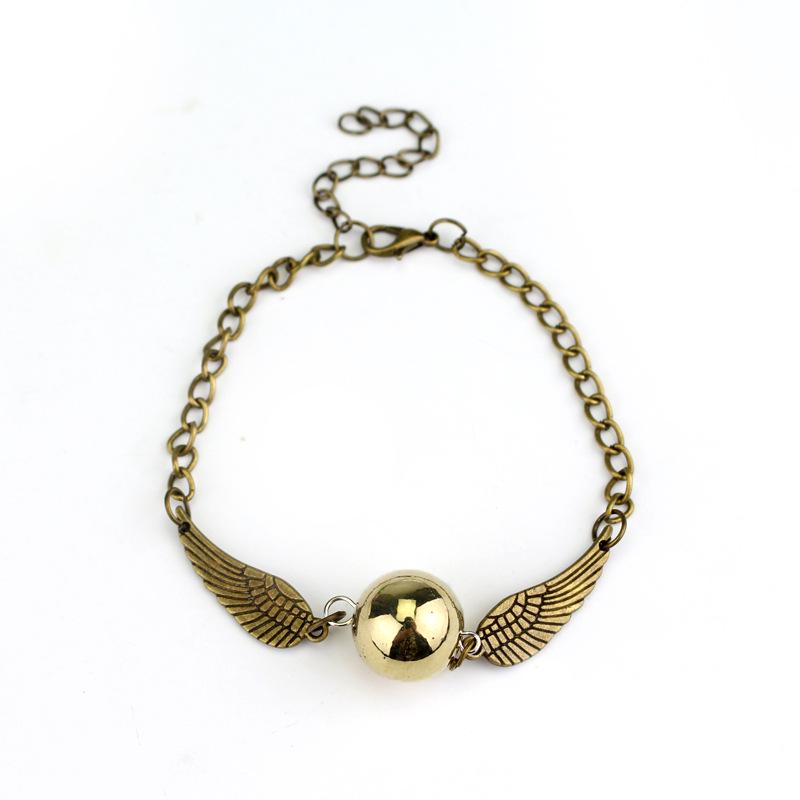 Harry Potter Deathly Hallows Bracelet: Electroplated Gold Snitch Design